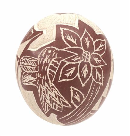 NATIVE AMERICAN SGRAFFITO HUMMINGBIRD SEED POT