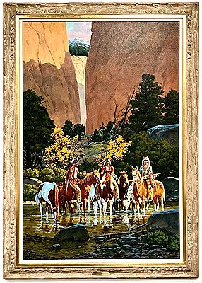 Crow Raiders & New Ponies by Ron Stewart - Auction record, sale price, and art valuation. Compare with similar artists and explore comparable artworks.