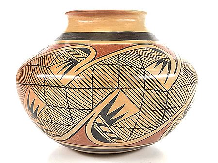 Hopi Tewa Polychrome Sikyatki Migration Pattern Jar