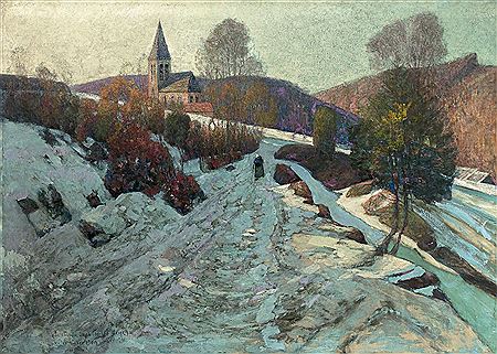Le chemin dans l'ombre, neige by Victor Charreton - Auction record, sale price, and art valuation. Compare with similar artists and explore comparable artworks.
