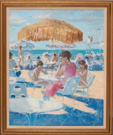 The café on the beach in Biarritz