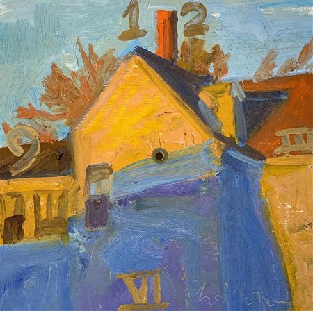 "CHET JONES (1957- ) Clock, Oil on panel"