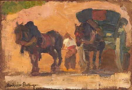Tombereau attelé, 1905 and Les baigneuses
