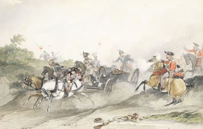 The 1st King's Dragoon Guards at Waterloo by John Augustus Atkinson - Auction record, sale price, and art valuation. Compare with similar artists and explore comparable artworks.