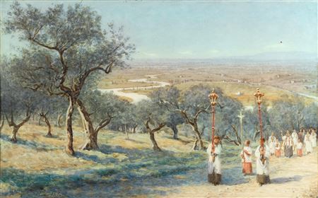 The procession of Corpus Christi by Edwin Bale - Auction record, sale price, and art valuation. Compare with similar artists and explore comparable artworks.