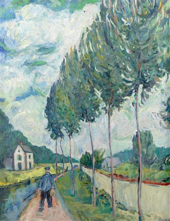 The Canal At Moret-Sur-Loing by Adrian Ryan - Auction record, sale price, and art valuation. Compare with similar artists and explore comparable artworks.
