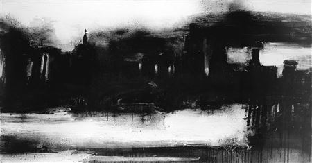 Landscape 849 (unframed) by John Virtue - Auction record, sale price, and art valuation. Compare with similar artists and explore comparable artworks.
