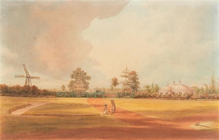 A windmill in the grounds of an impressive colonial residence, possibly Government House by Justinian Gantz - Auction record, sale price, and art valuation. Compare with similar artists and explore comparable artworks.
