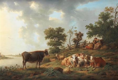Sample artwork by Henri Joseph Antonissen (1737 - 1794), known for bucolic scene landscape painting, engraving - View similar artists and auction records