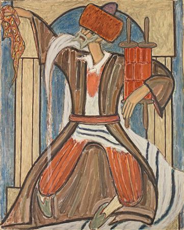 Sample artwork by Jesekiel David Kirszenbaum (1900 - 1954), known for figure, genre, folkloric based painting - View similar artists and auction records