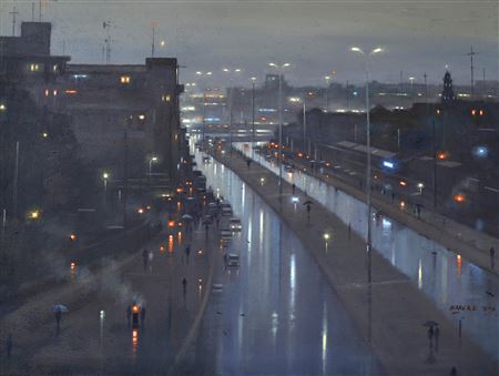 Sample artwork by Abiodun Olaku (Born 1958), known for painting - View similar artists and auction records
