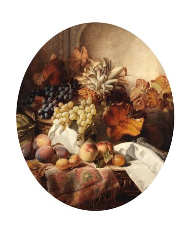 Still life of fruit in a basket