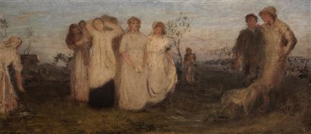 Sketch for The Evening Hymn by George Hemming Mason - Auction record, sale price, and art valuation. Compare with similar artists and explore comparable artworks.