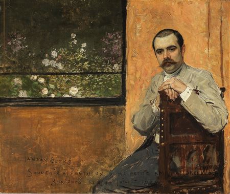 Portrait of a man seated by a window by Jan van Beers - Auction record, sale price, and art valuation. Compare with similar artists and explore comparable artworks.