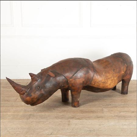 LARGE BROWN LEATHER RHINO
