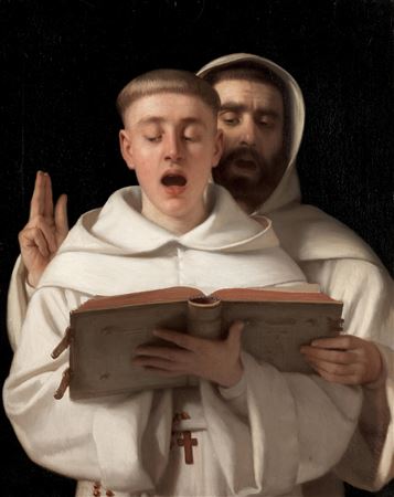 Two Carthusian monks singing