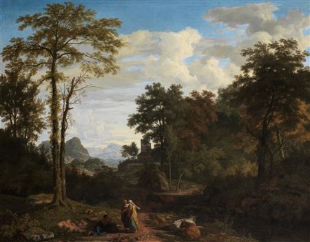 A landscape with figures before a fortified town by Johannes Glauber - Auction record, sale price, and art valuation. Compare with similar artists and explore comparable artworks.