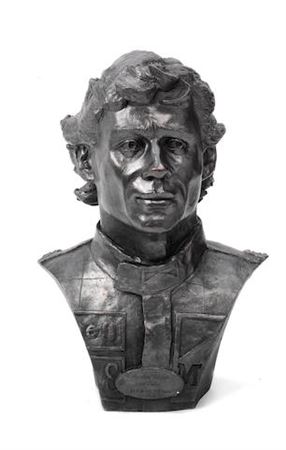 Bronze bust of Ayrton Senna