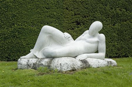 Reclining woman with hand on thigh II