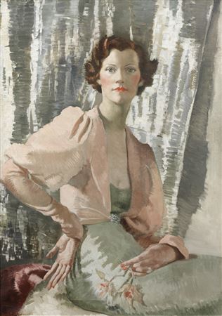 Portrait of Miss Harold Taylor by Doris Clare Zinkeisen - Auction record, sale price, and art valuation. Compare with similar artists and explore comparable artworks.