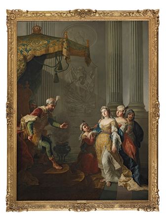 Esther swooning before Ahasuerus