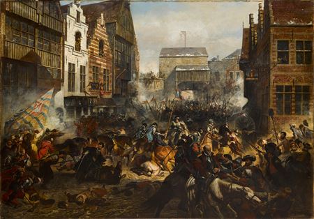 An attack on Antwerp in 1583 by the Duc D'Anjou, the former Duc D'Alencon by Adolphe Alexandre Dillens - Auction record, sale price, and art valuation. Compare with similar artists and explore comparable artworks.