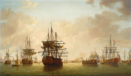 French Prizes in Port Harbour Jamaica, after the Battle of the Saints