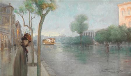 Rue d'Université, Athènes après la pluie