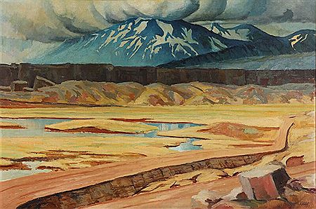 Sample artwork by Eggert Gudmundsson (1906 - 1983), known for landscape painting - View similar artists and auction records
