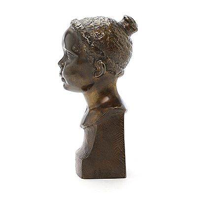 Bust of a little boy with hat