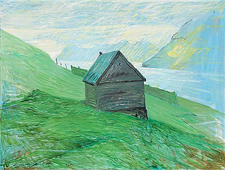 Landscape with cottage.