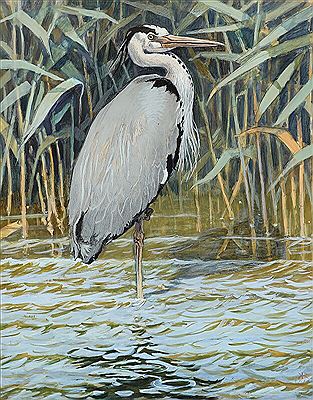 A Heron. by Arnold Krog - Auction record, sale price, and art valuation. Compare with similar artists and explore comparable artworks.