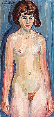 A standing naked woman.