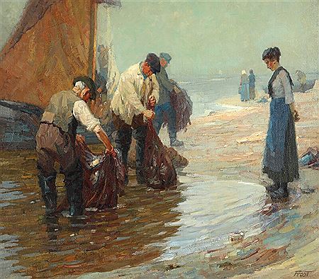 Fishermen on the beach at Sylt.