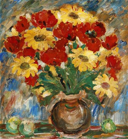 Still life with a bouquet of flowers