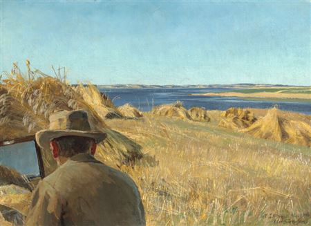 L. A. Ring painting at Roskilde Fjord.