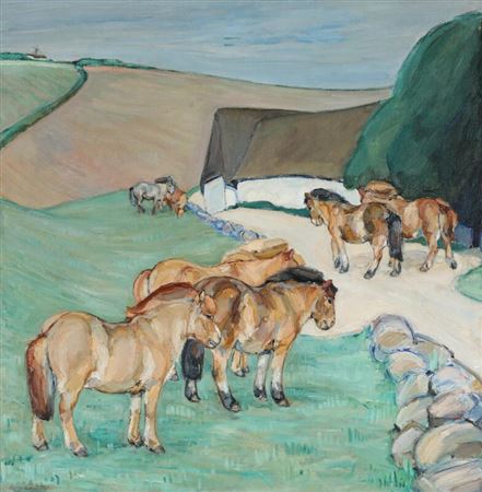 Scenery with horses