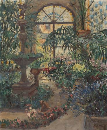 Winter garden interior.