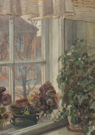 Flowers and plant by the window by Gerda Elisabeth Blom Strom - Auction record, sale price, and art valuation. Compare with similar artists and explore comparable artworks.