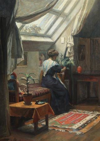 A woman in the studio by Jorgen Aabye - Auction record, sale price, and art valuation. Compare with similar artists and explore comparable artworks.