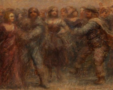 Dancing people at a ball.