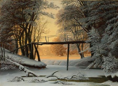 “Humlespanget i Sæbygaards Skov ved Vintertid”. Humlespanget in the woods of Sæbygaard at wintertime. by Godfred Rump - Auction record, sale price, and art valuation. Compare with similar artists and explore comparable artworks.