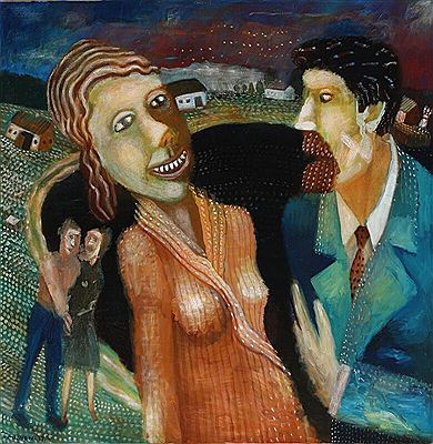Man and woman talking