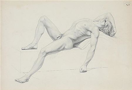 A reclining male nude by Emmery Rondahl - Auction record, sale price, and art valuation. Compare with similar artists and explore comparable artworks.