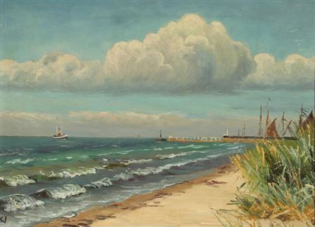 Coastal view by Marius Nielsen - Auction record, sale price, and art valuation. Compare with similar artists and explore comparable artworks.