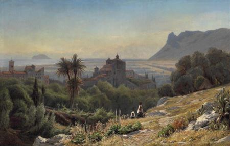 Sample artwork by Rudolf Bissen (1846 - 1911), known for landscape painting - View similar artists and auction records
