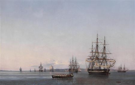 A Russian squadron at anchor in the Sound off Hveen/Ven