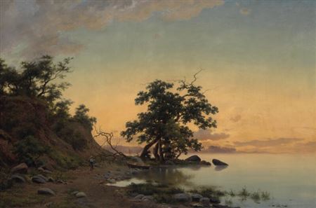Sample artwork by Axel Thorsen Schovelin (1827 - 1893), known for bucolic scene painting - View similar artists and auction records