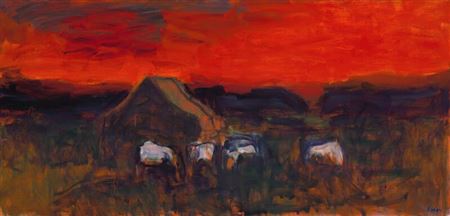 Sunset over Saurbær Church, Iceland, 1989