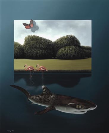Butterfly, flamingos and shark. by Ole Ahlberg - Auction record, sale price, and art valuation. Compare with similar artists and explore comparable artworks.